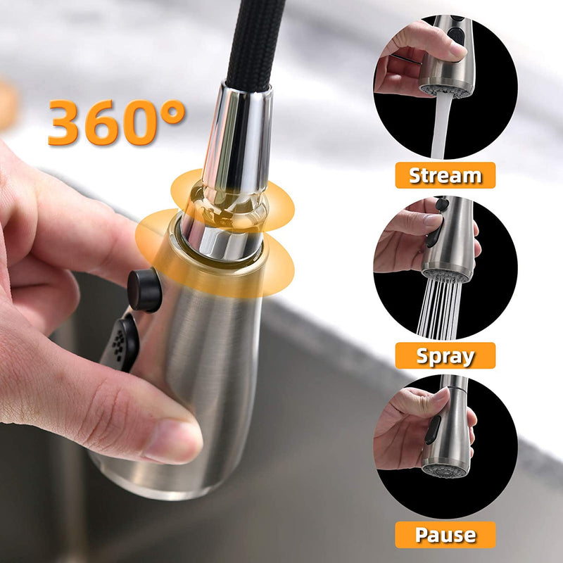 XIIW kitchen sink tap mixer | Pull-out hose | 360° | with spray head | Extendable | 3 spray modes|